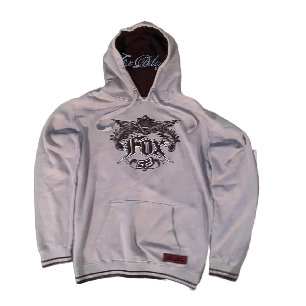 FOX DELUXE HOODIE Y2K GRUNGE size men’s M ... - Depop