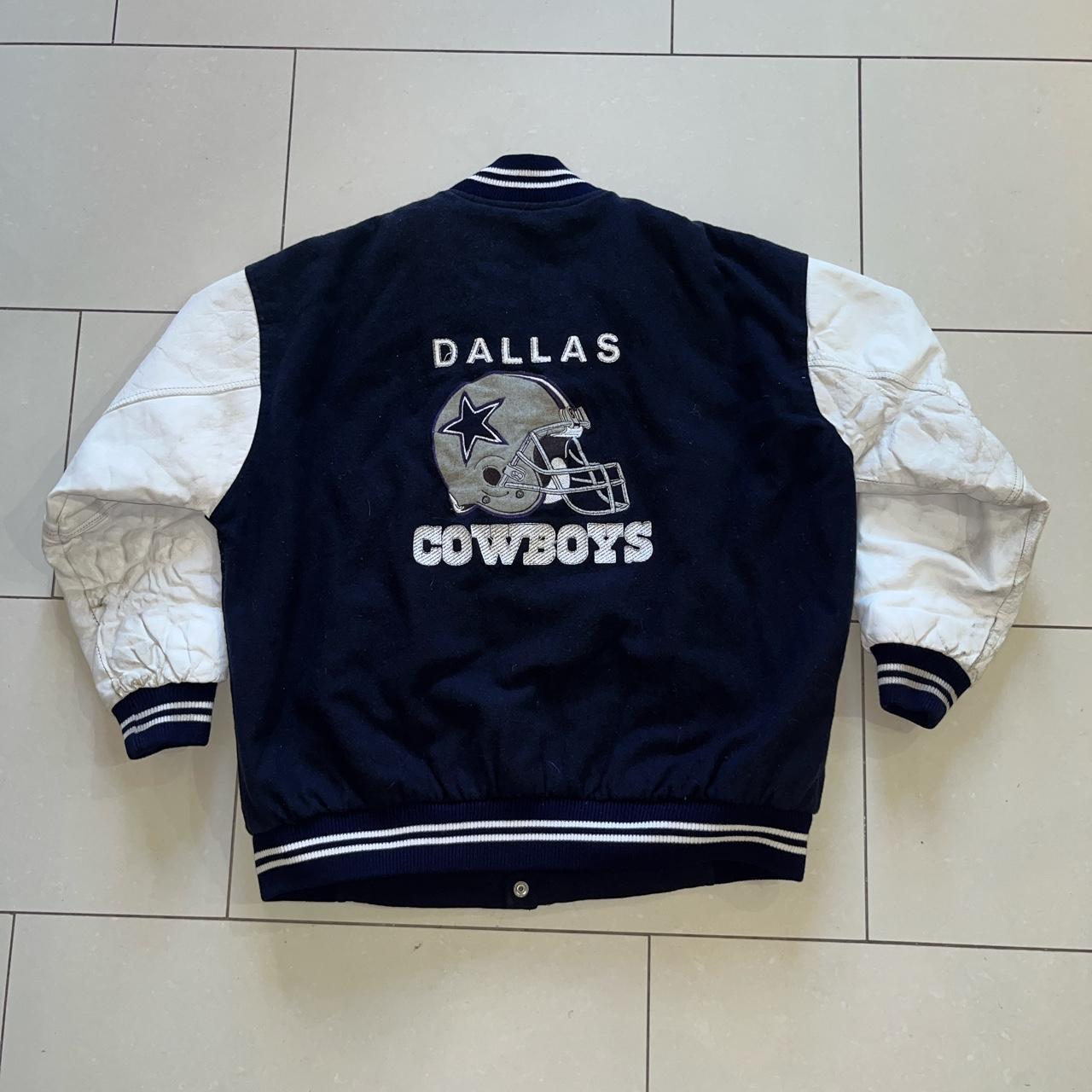 Dallas Cowboys NFL Vintage 90's Leather Mens Bomber Jacket by