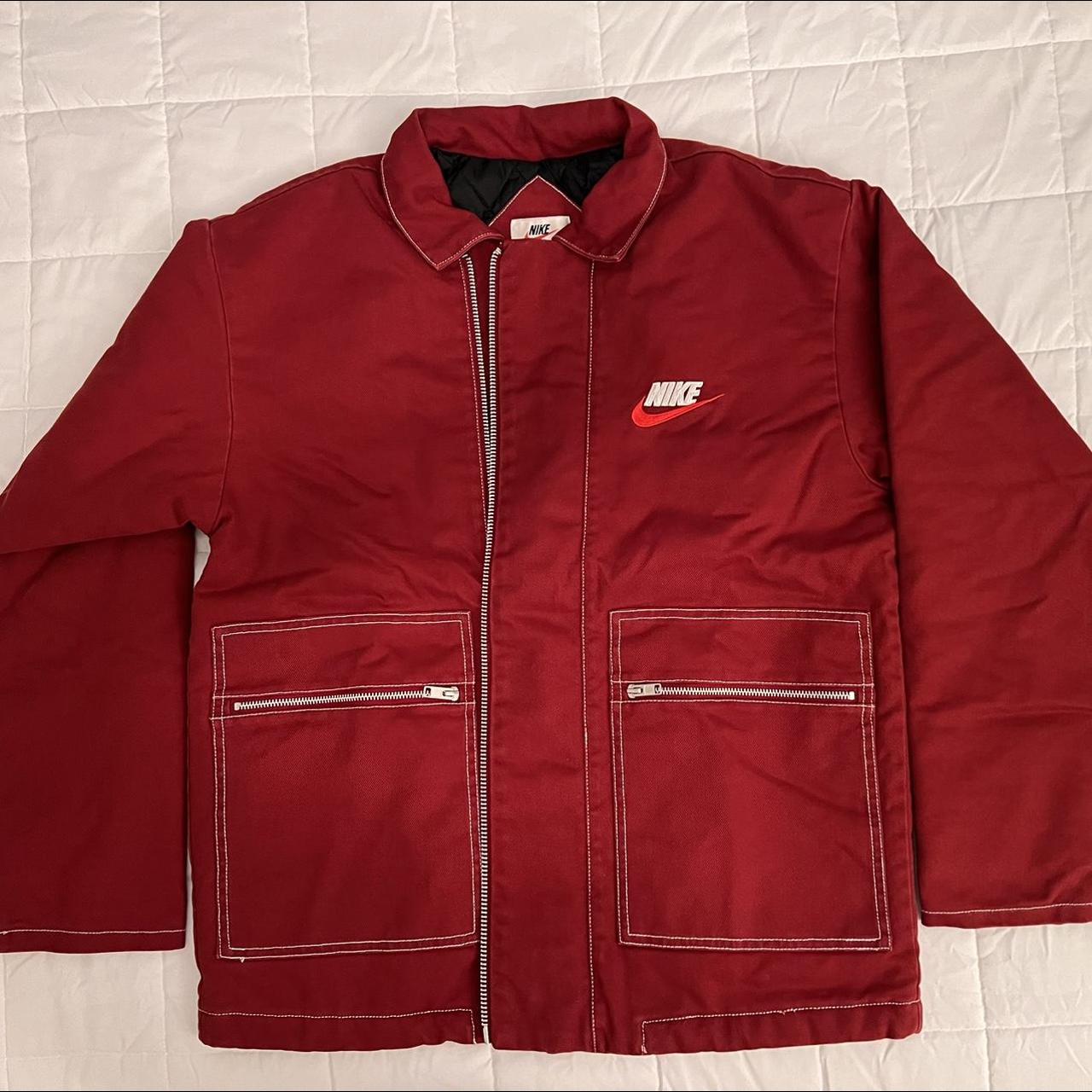 Burgundy Nike Supreme Double Zip Quilted Work