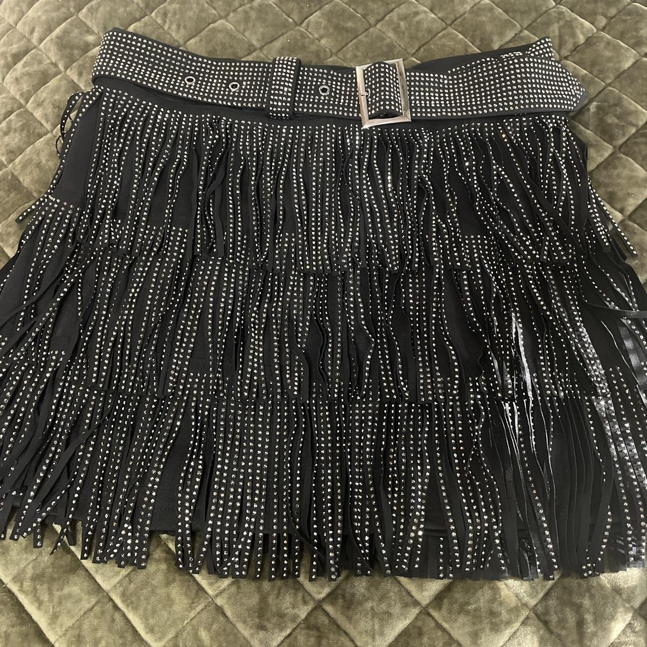 Black fringe belted skirt Taylor swift reputation... - Depop