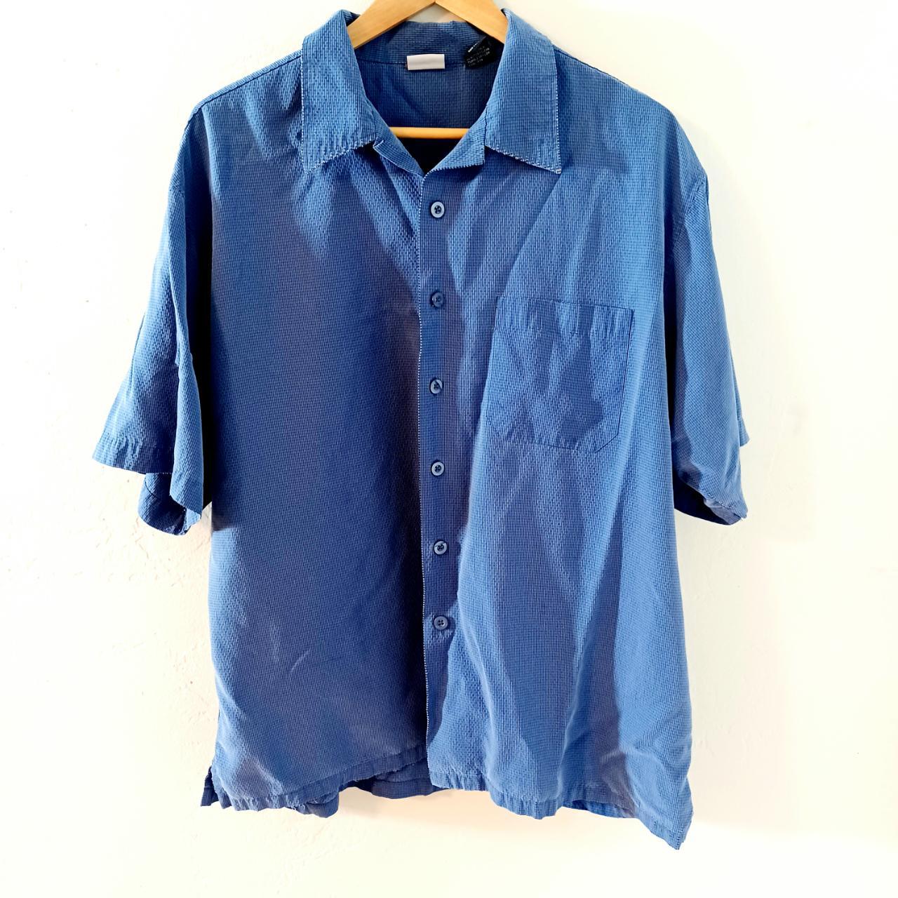 Vintage Anchor Blue Button Shirt Mens SIZE XL Blue... Depop