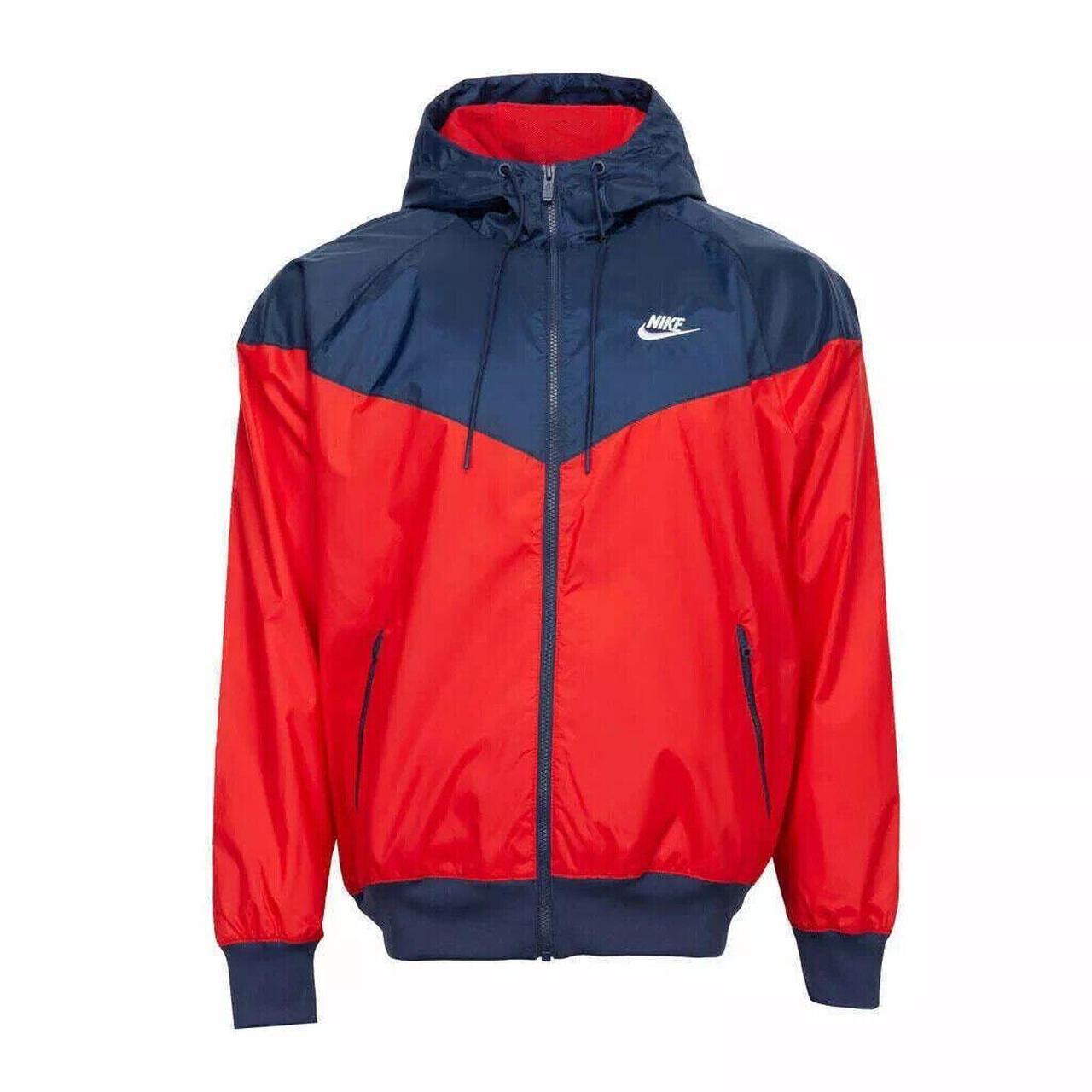 Navy blue and red nike windbreaker hotsell