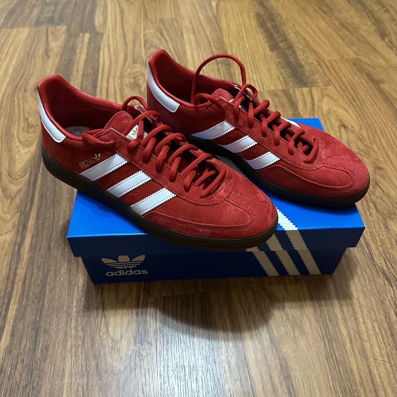 Adidas Handball Spezial Scarlet & White - Size 10 -... - Depop