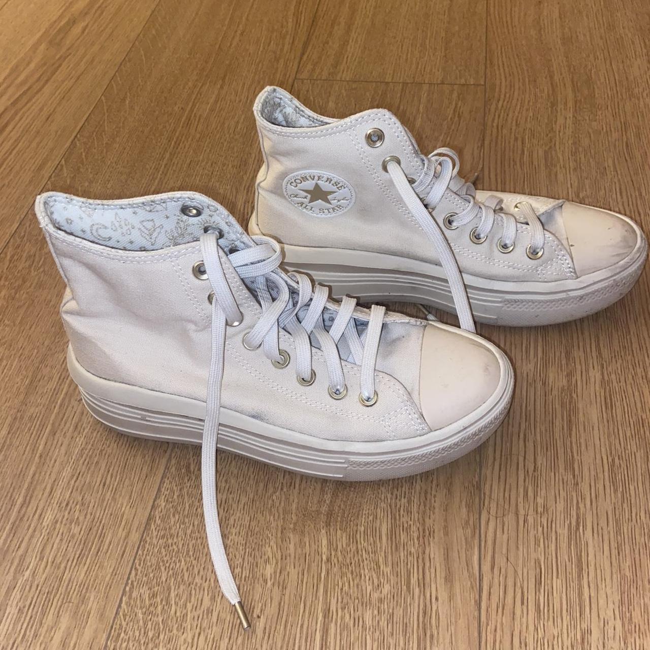 Cream Converse Chuck Taylor All Stars Haven’t been... - Depop