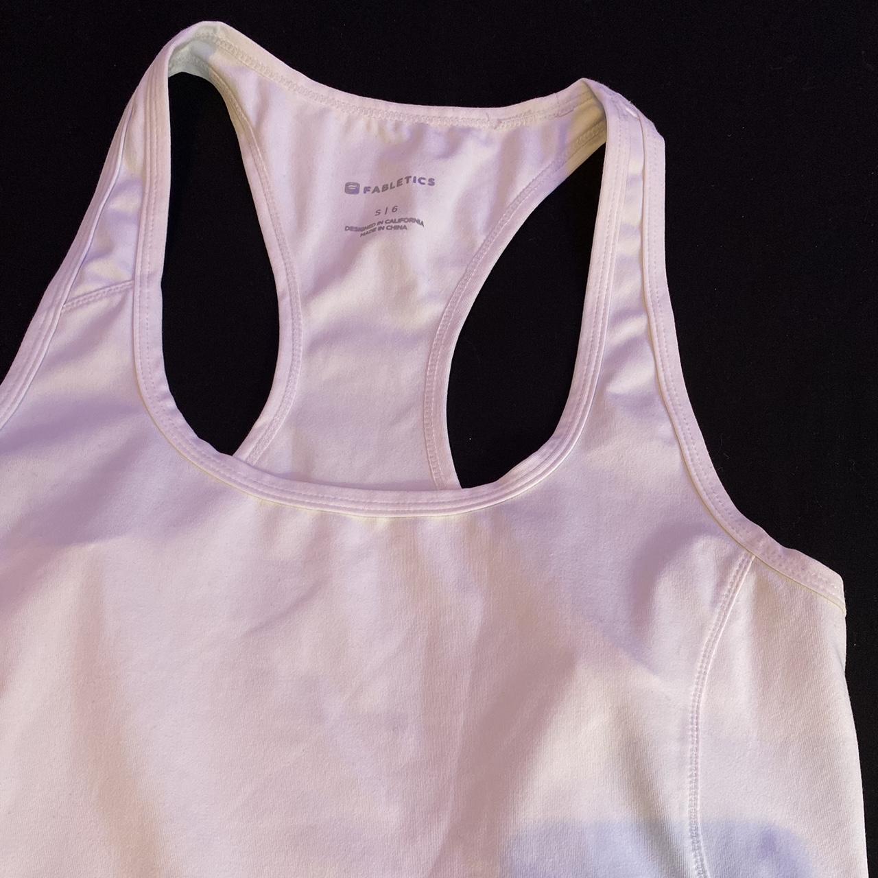 White Fabletics Tank top size Small / 6 Great... - Depop