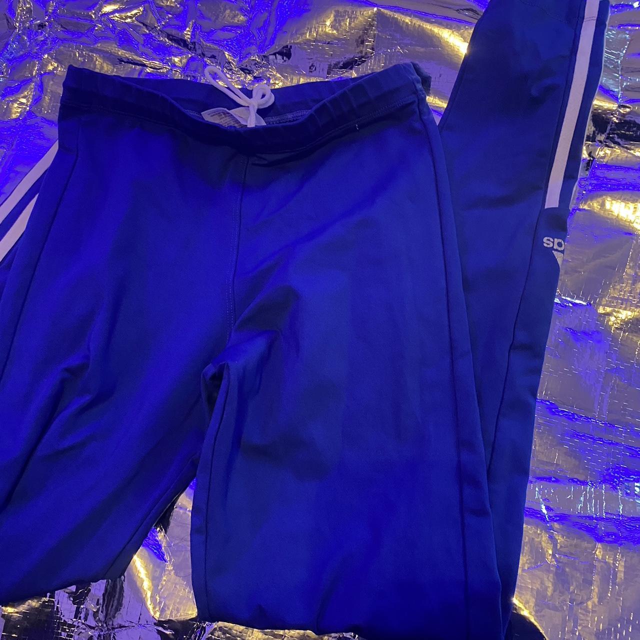 Blue Adidas leggings size Medium fit XS-Medium Very... - Depop