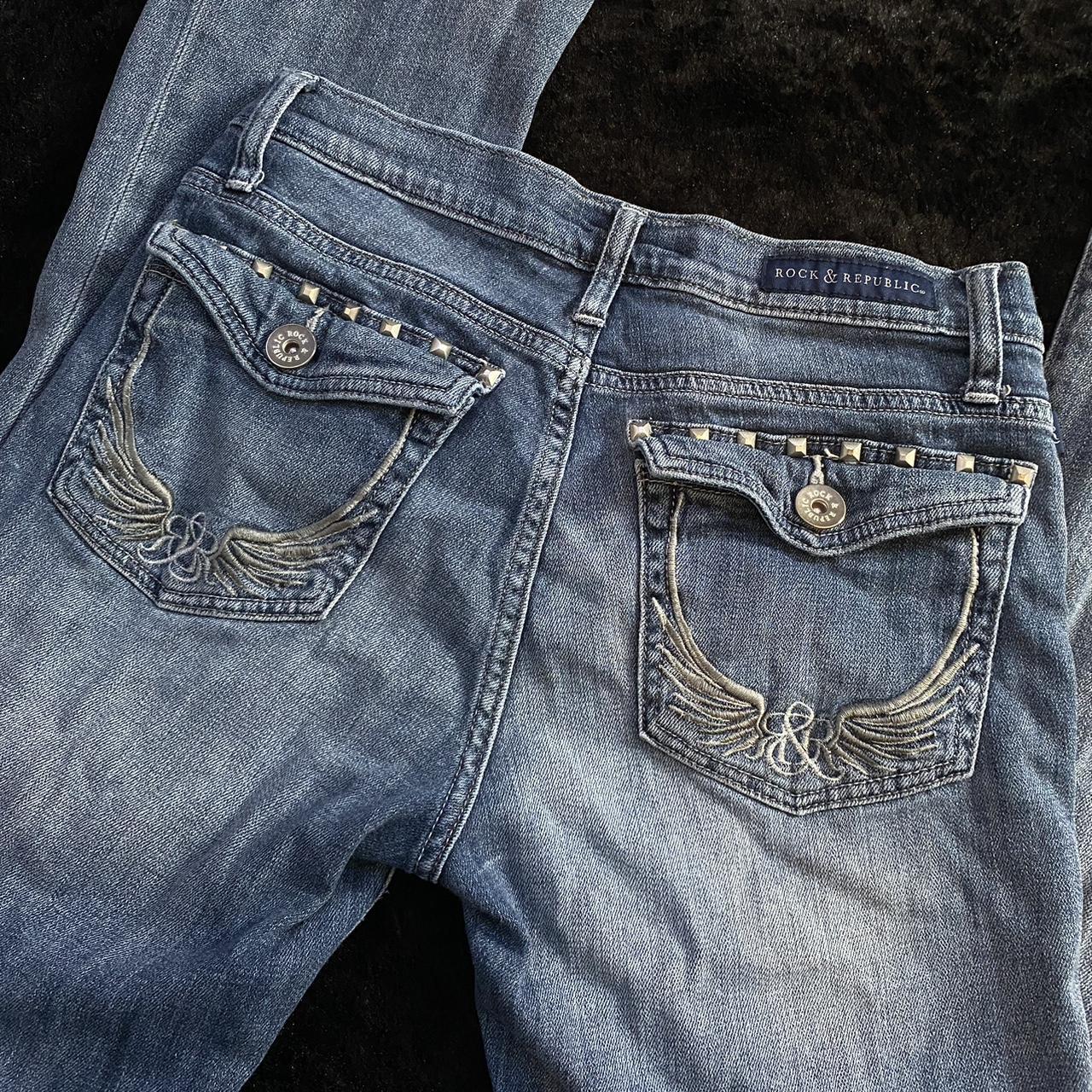 Rock & Republic Denim Jeans Size 6 Slight flared... - Depop