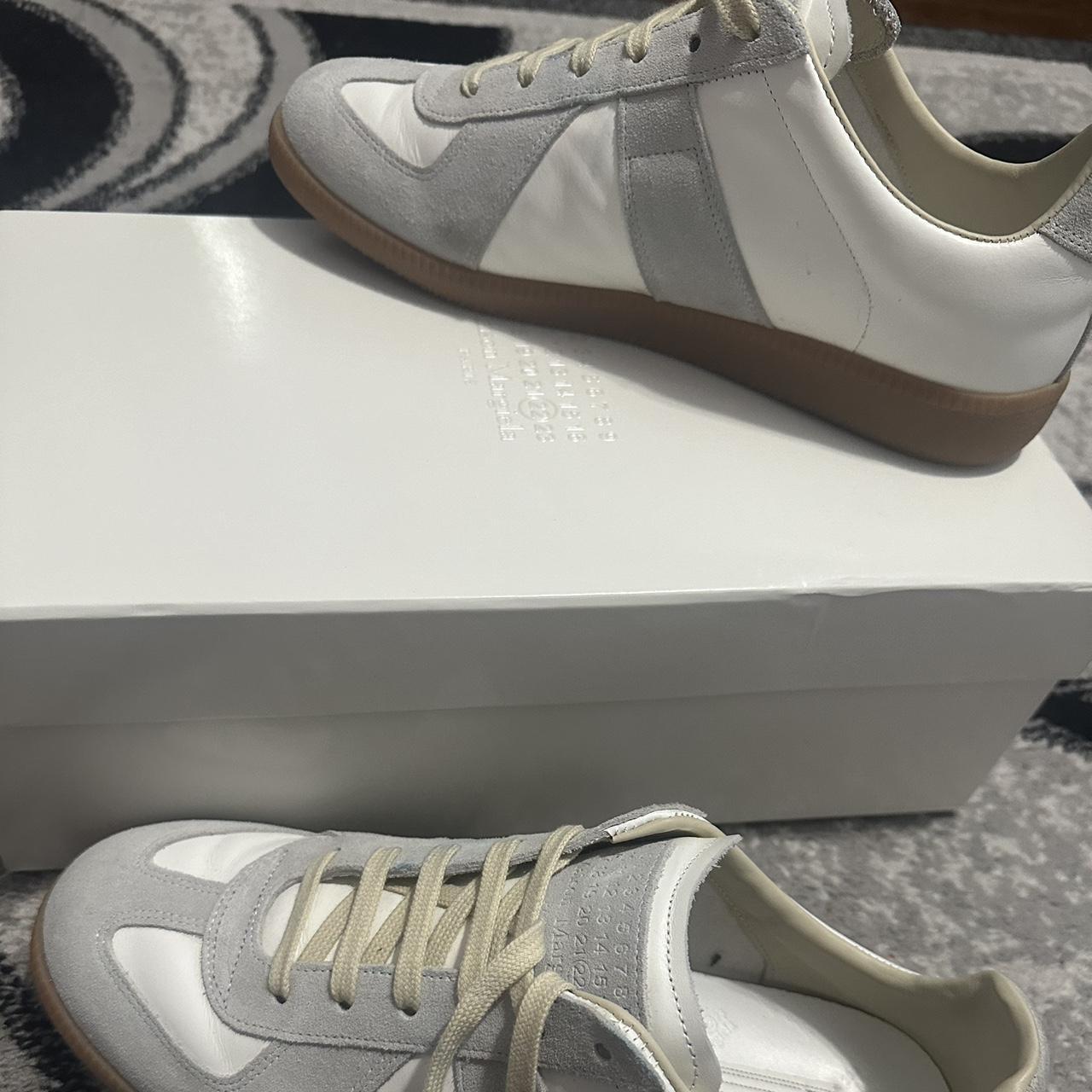 Maison margiela Gats white and cream trainers... - Depop