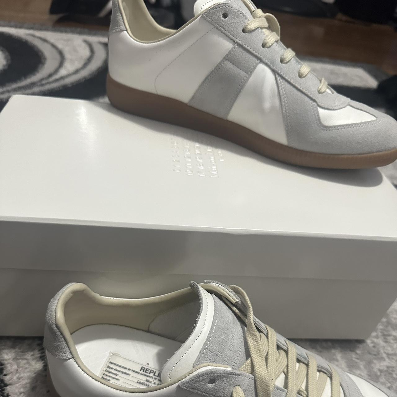 Maison margiela Gats white and cream trainers... - Depop