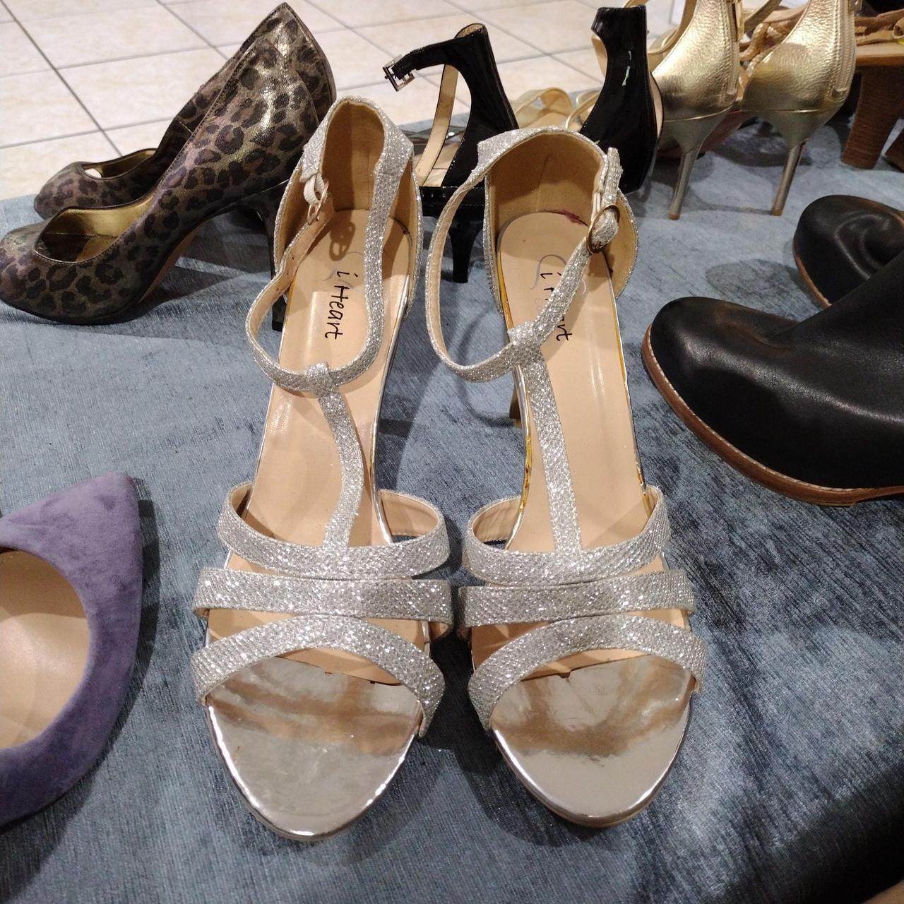 Silver heels size clearance 10