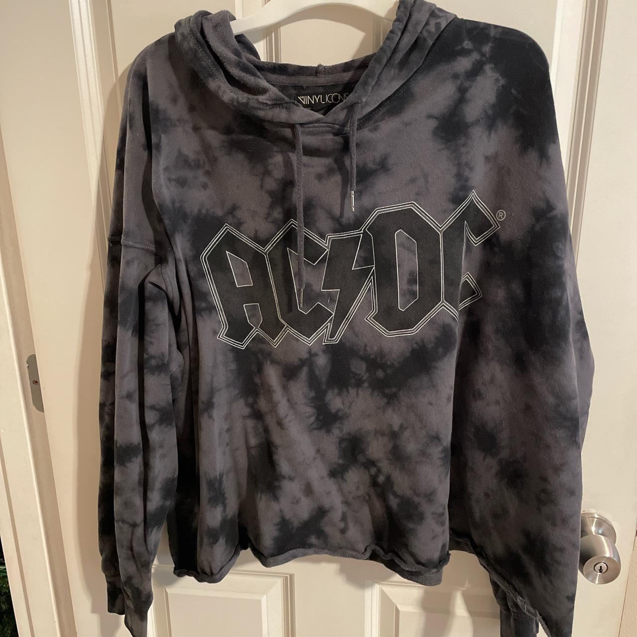 Torrid cropped tye dye AC/DC hoodie - Depop