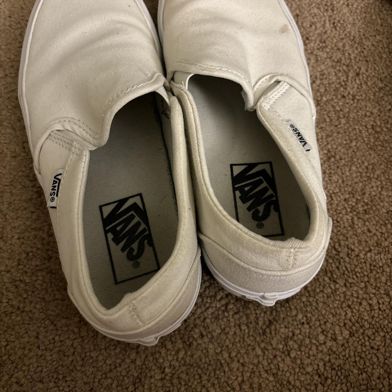 Used white slip on hot sale vans