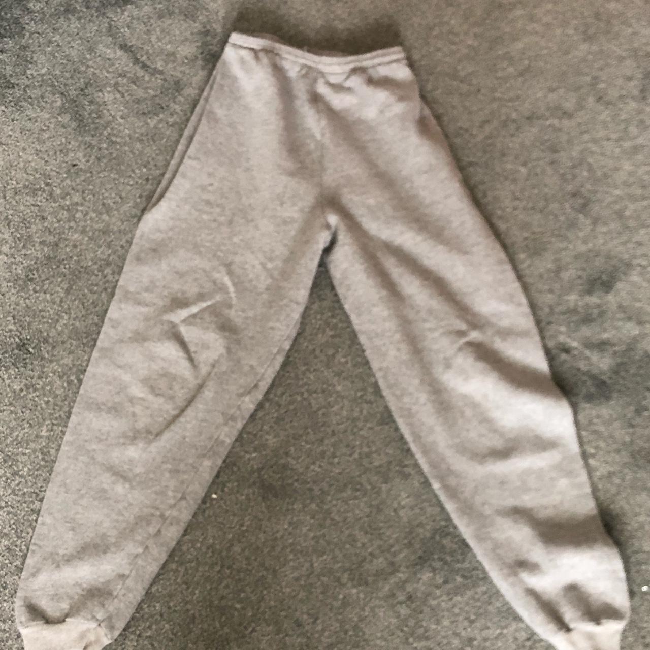 Hanes her way grey sweat pants, cuffed ends, with... - Depop