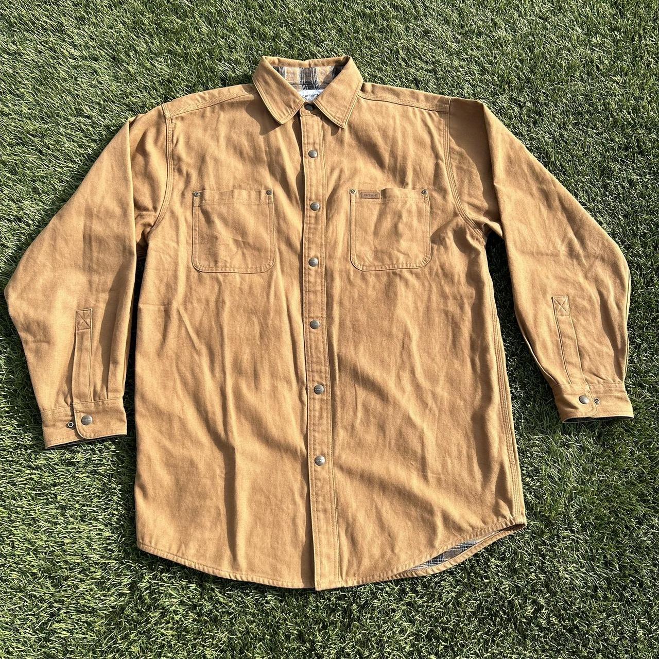 Vintage Carhartt Button Down Flannel Lining... - Depop