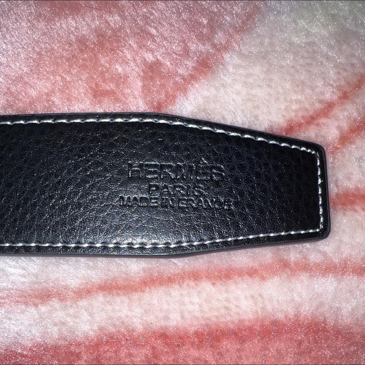 Hermes Men's Big H belt. Black leather belt, the - Depop