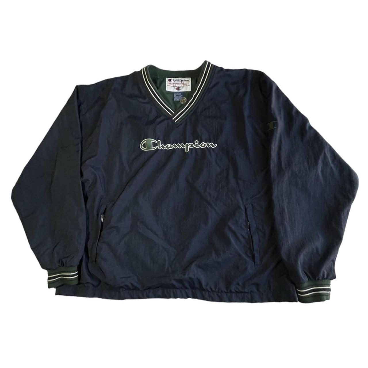 Vintage Champion V Neck Pullover Windbreaker Jacket