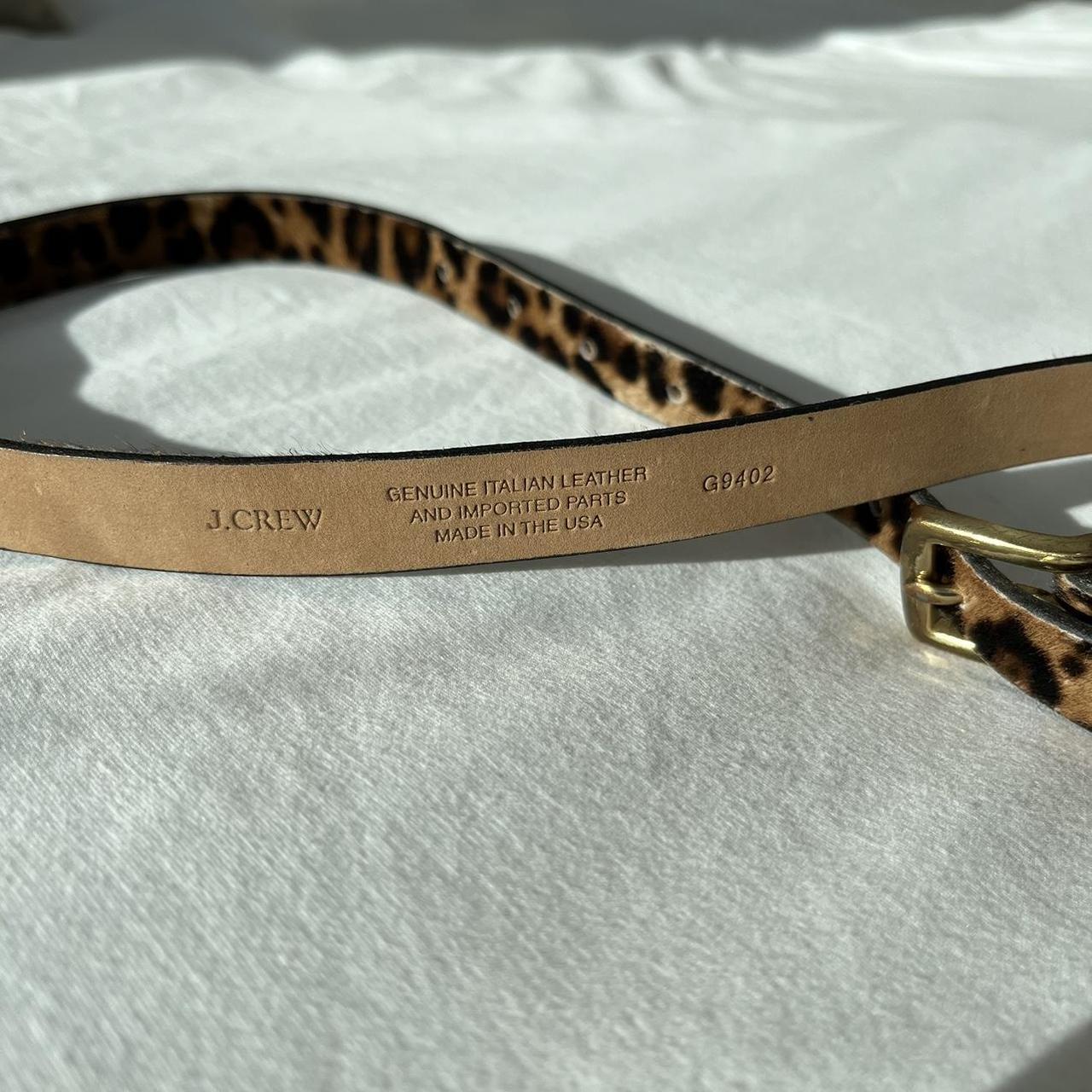 J crew cheetah thin fuzzy leather belt (small). Goes... Depop