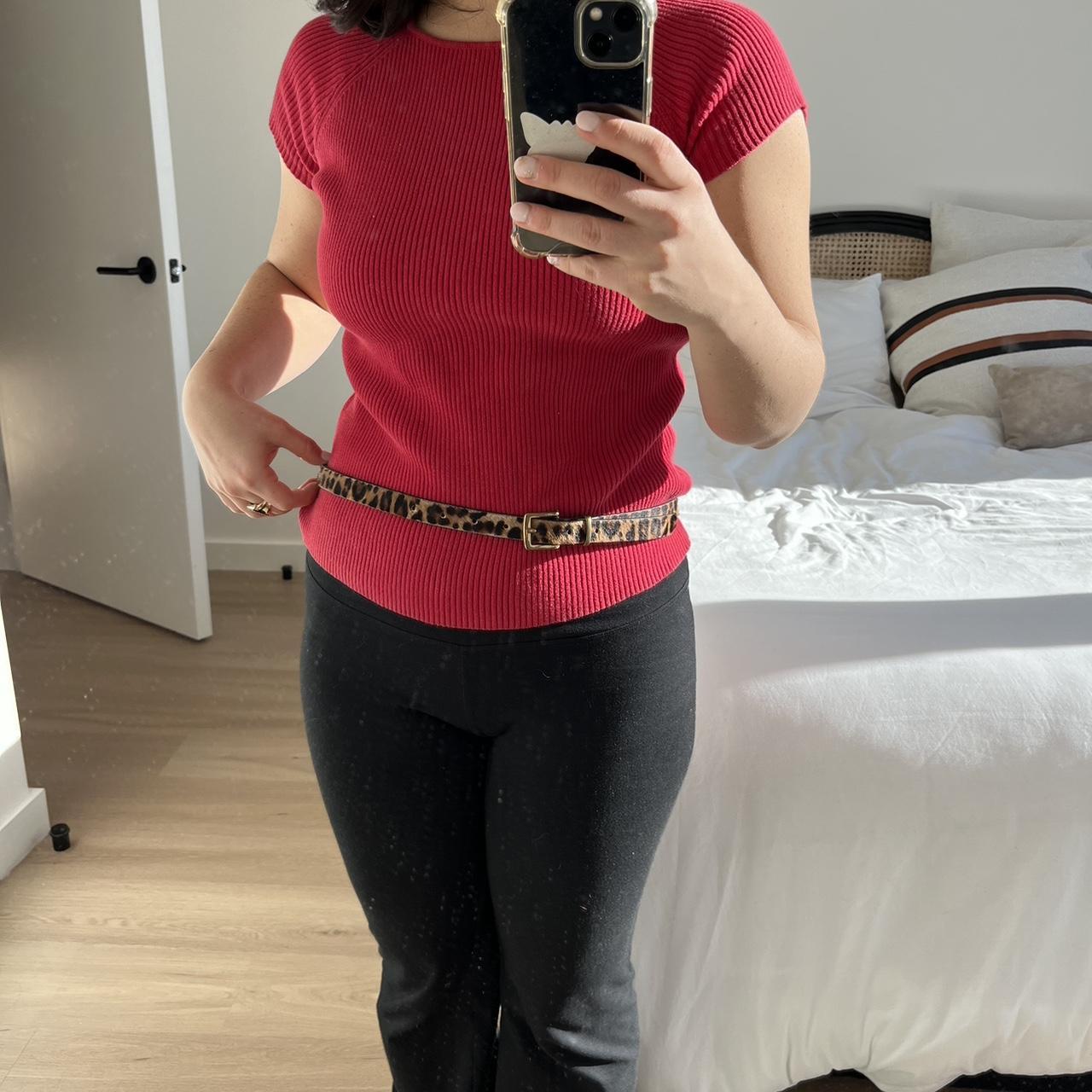 J crew cheetah thin fuzzy leather belt (small). Goes... Depop