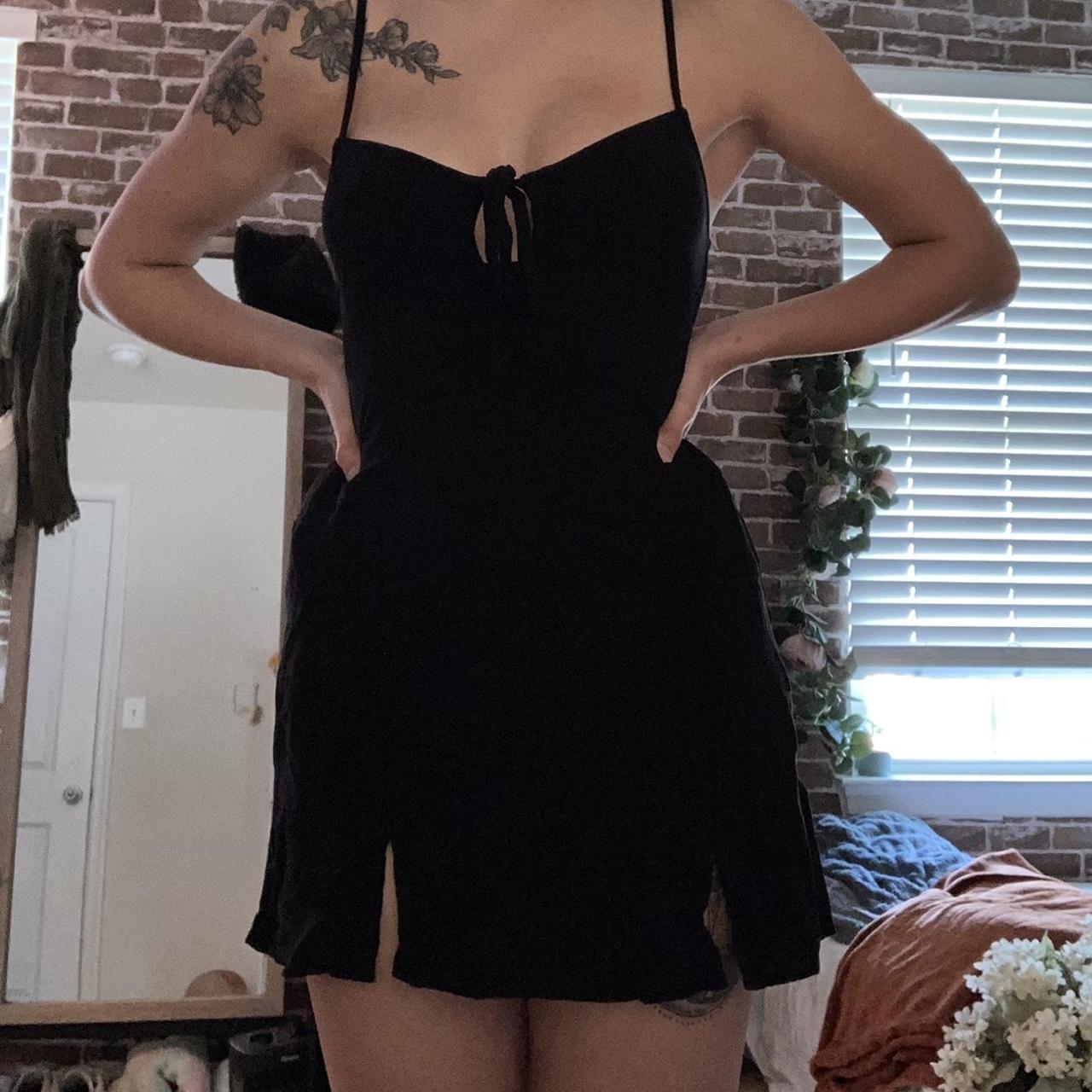 black baby doll dress size xs worn once y2k... Depop