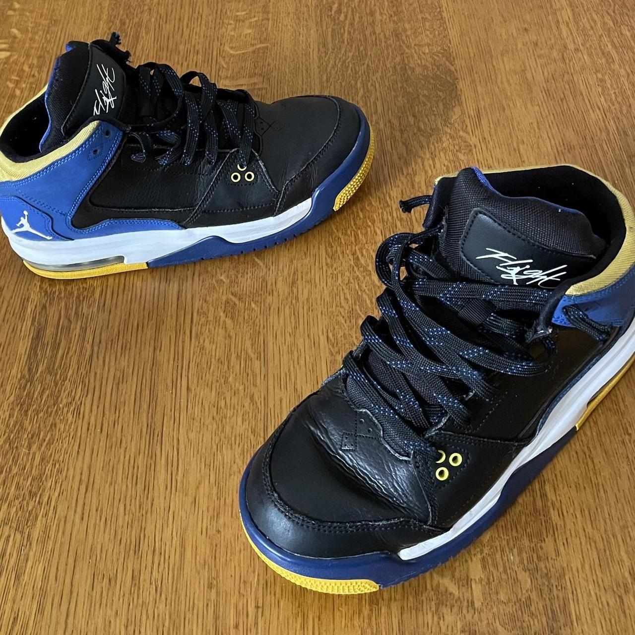 black blue yellow jordans