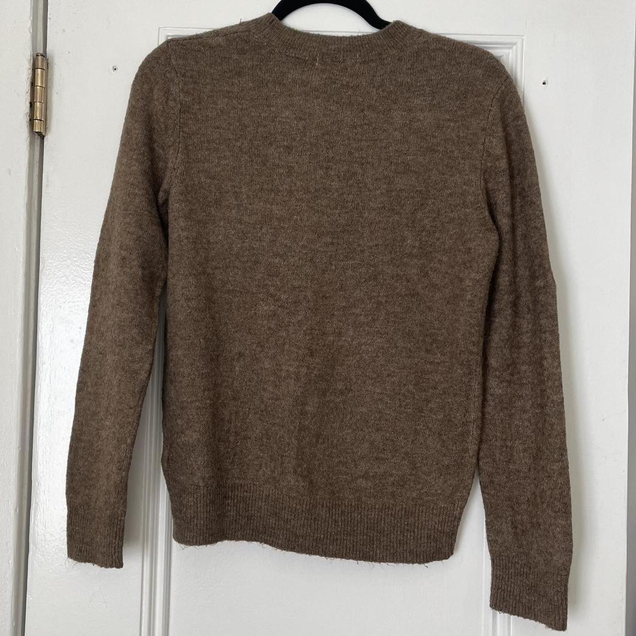 H&M brown soft fuzzy sweater, blend of acrylic/wool... - Depop