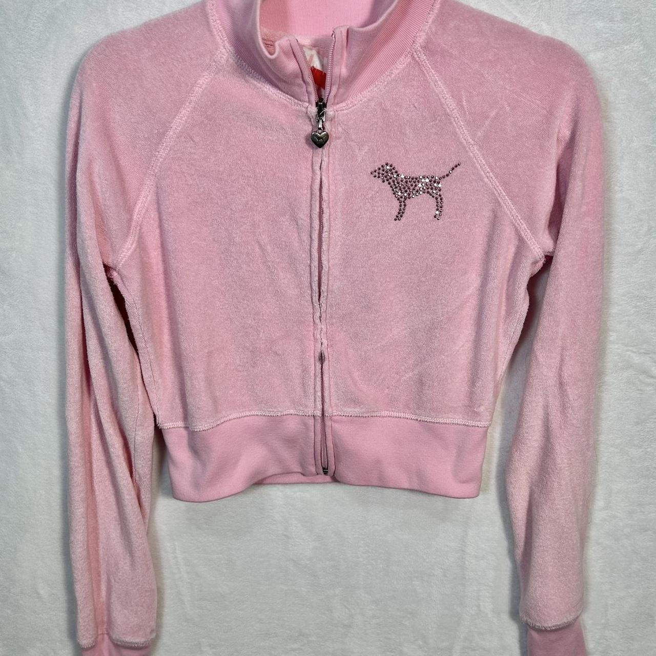 PINK Victoria secret hoodie sweater hard to find with dog shops logo on the back