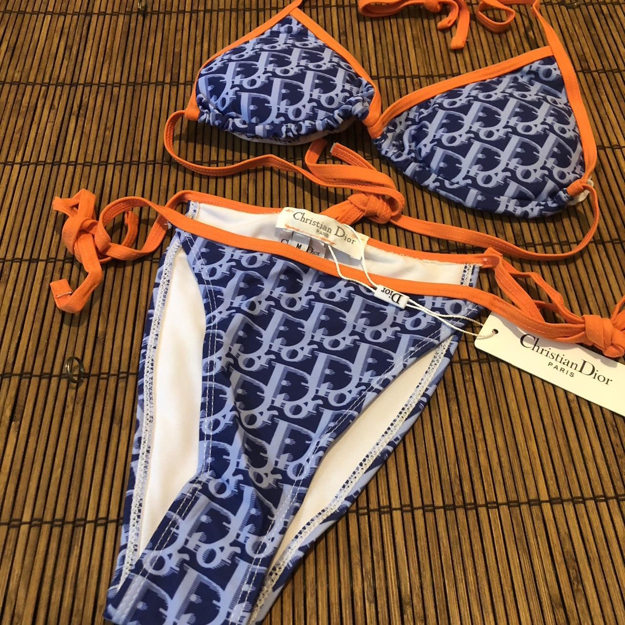 Dior Blue Orange Bikini Set