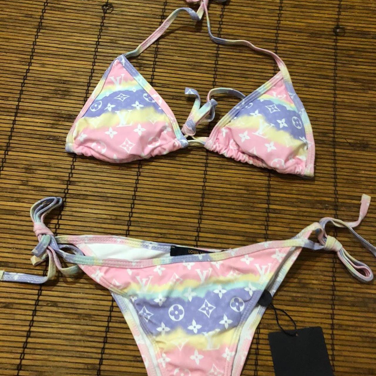 Multi color Louis Vuitton bathing suit Depop