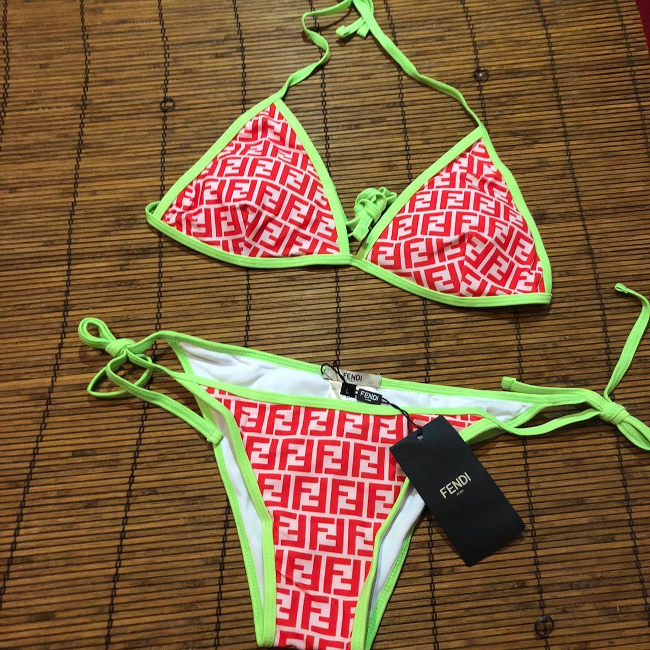 Green and Red, Fendi bathing suit - Depop
