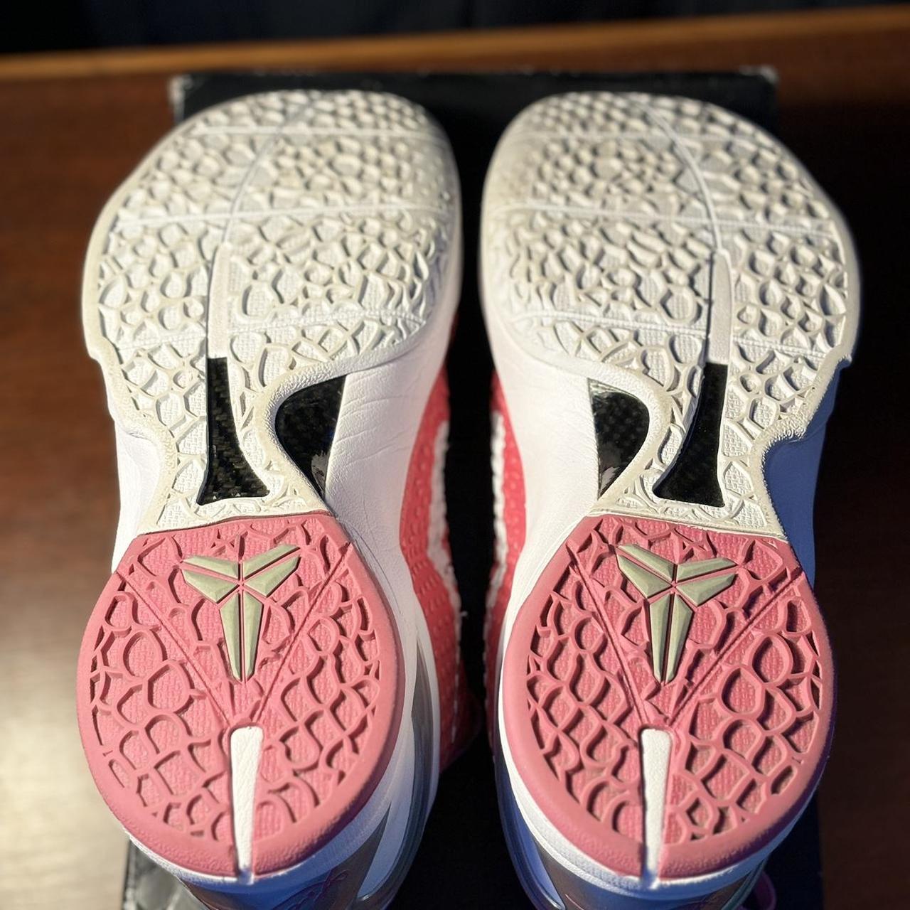 pink and white kobe shoes
