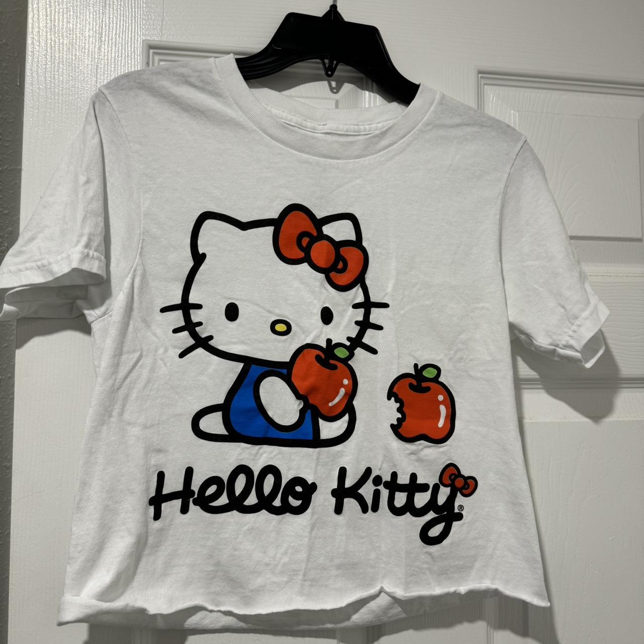 Cropped hello kitty shirt Size s Was wore once in... - Depop