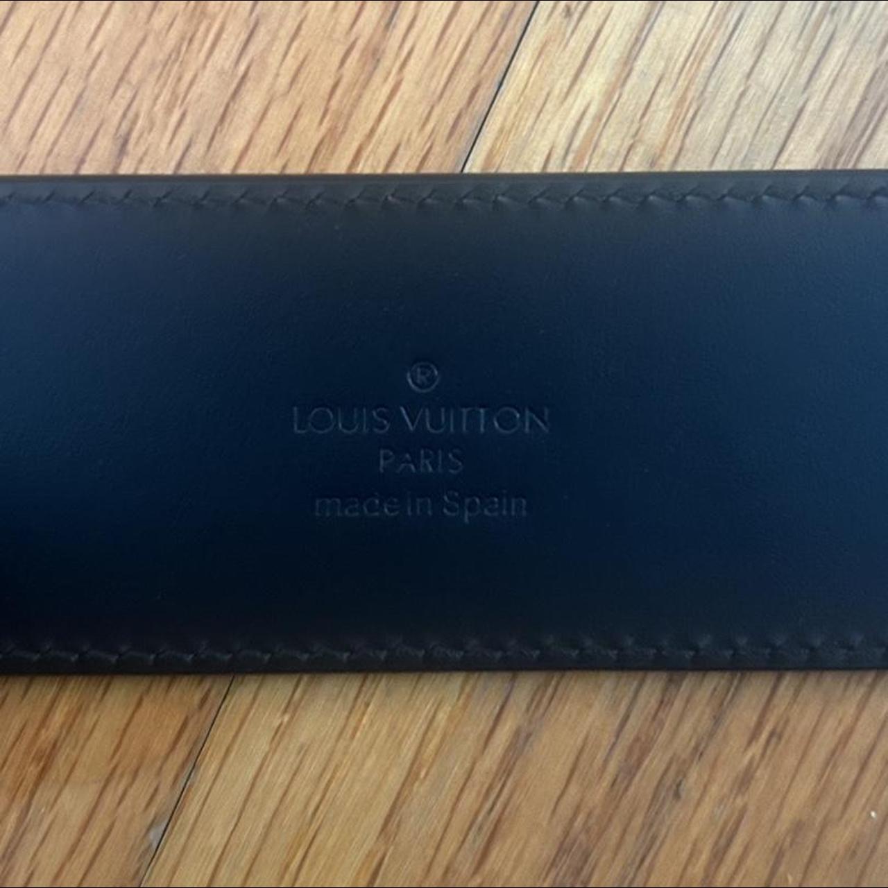 LOUIS VUITTON Black 38mm Patent Leather Belt 95 M9400 Unisex