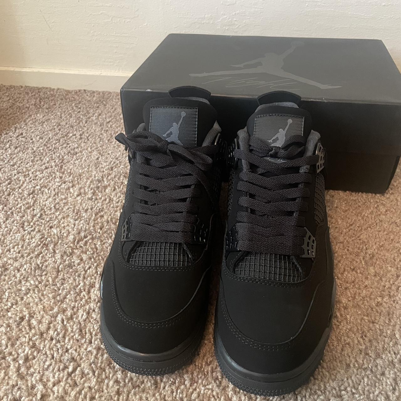 Jordan 4 black cats never used with box size... - Depop