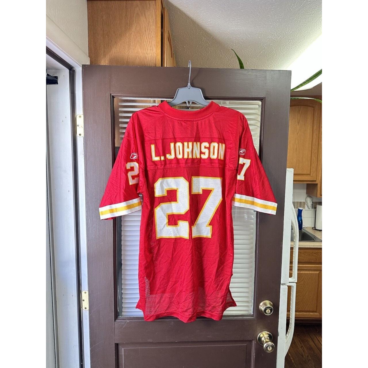 kansas city chiefs larry johnson number 27 reebok jersey, size large