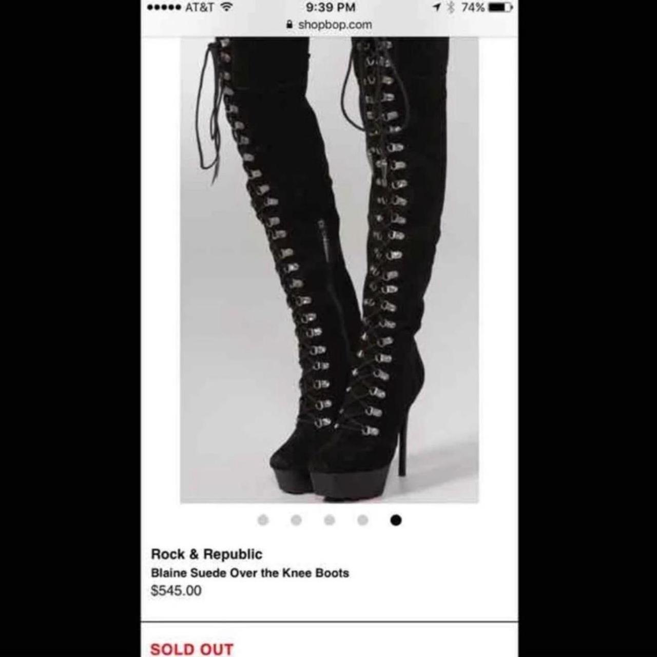 ROCK REPUBLIC Lace-Up Suede Thigh Highs,