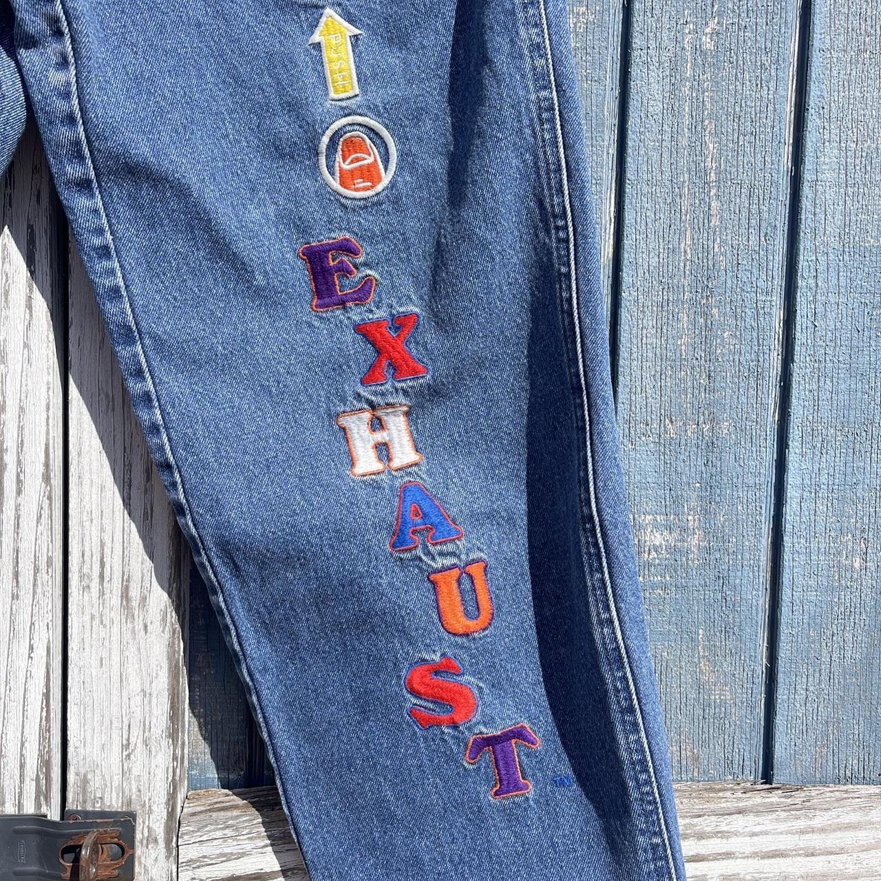 Authentic Exhaust Patchwork Denim Jeans stylish | Depop