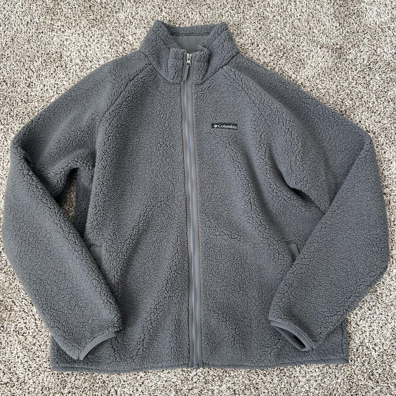 Columbia gray Fuzzy Jacket Size XL Open to offers,... Depop