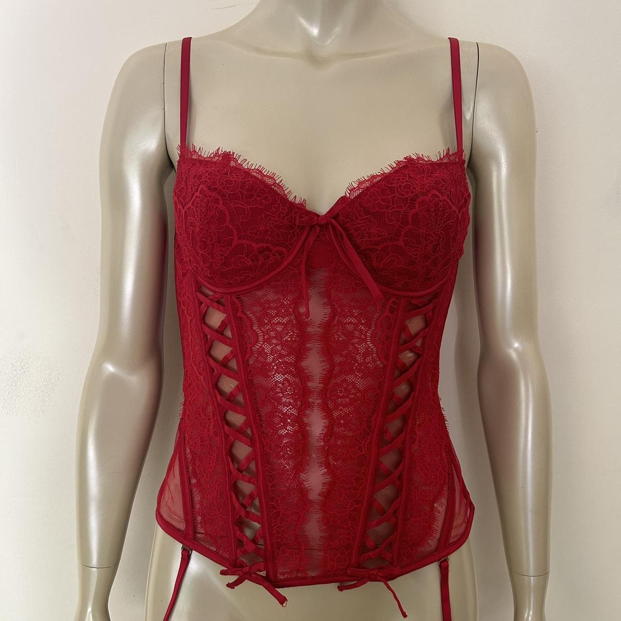 victoria secret unlined lace up corset top｜TikTok Search