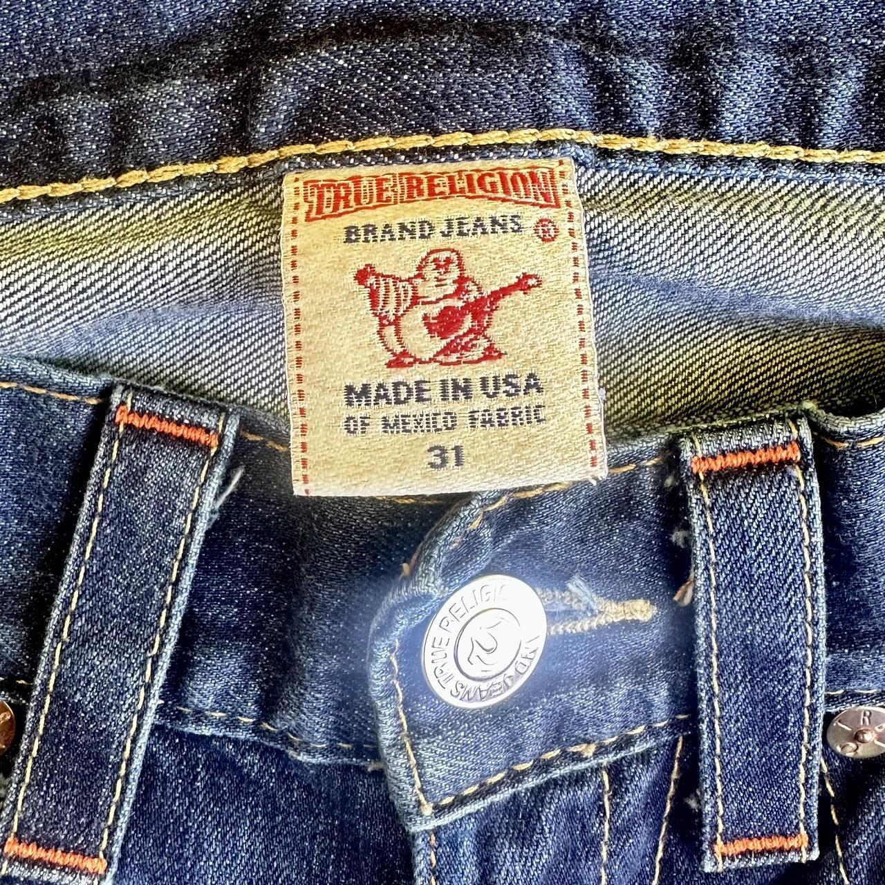 True religion men’s Jean- Orange stitching 10/10... - Depop