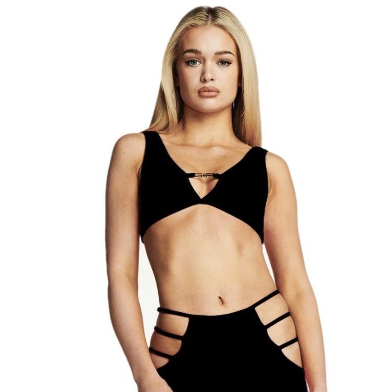 I am gia black crop lucid top size M, worn once.... Depop