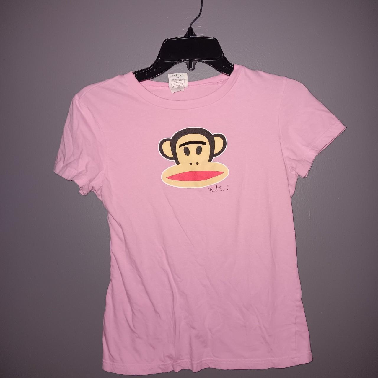 Pink Paul Frank t-shirt, size large... - Depop