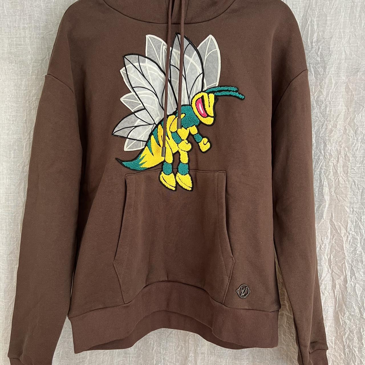 Louis Vuitton Graphic Bee Patched Hoodie brown sz M