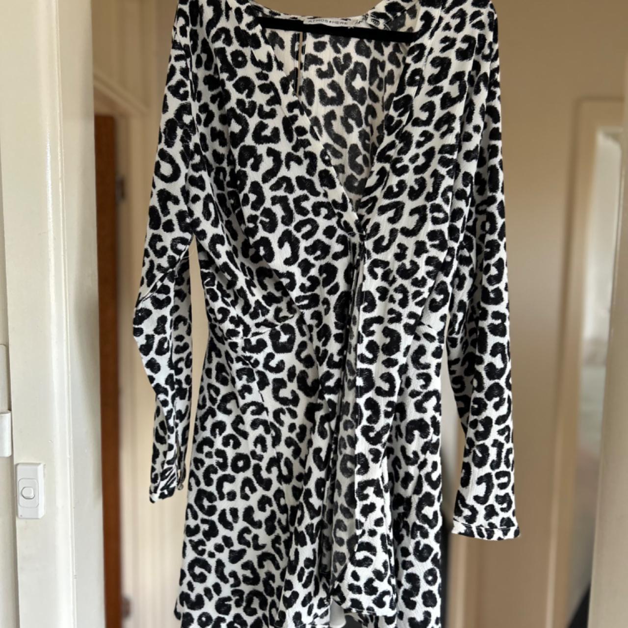 Long sleeve Atmos & Here mini leopard dress Worn... - Depop