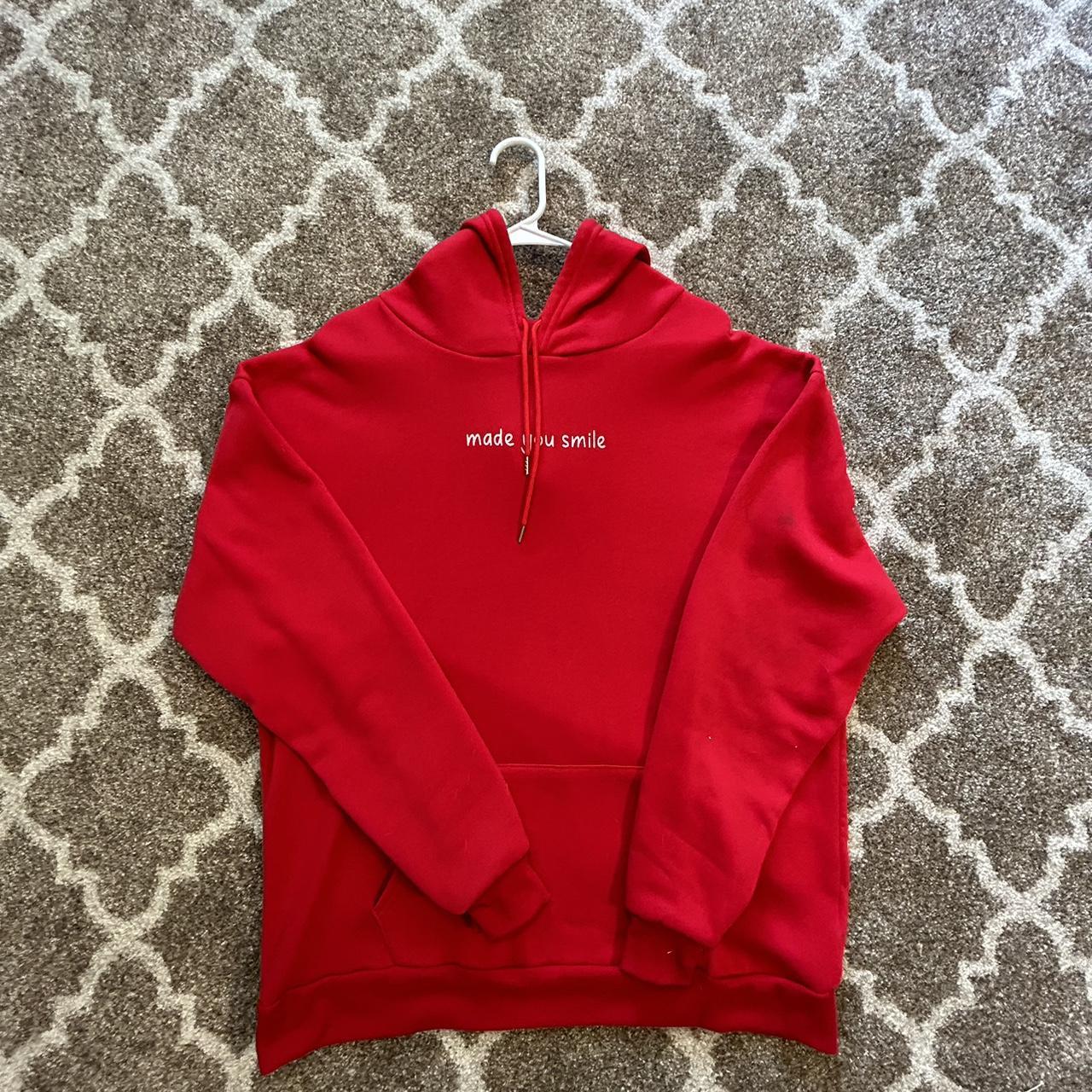 Made You Smile hoodie. red. size Men’s large. used... Depop