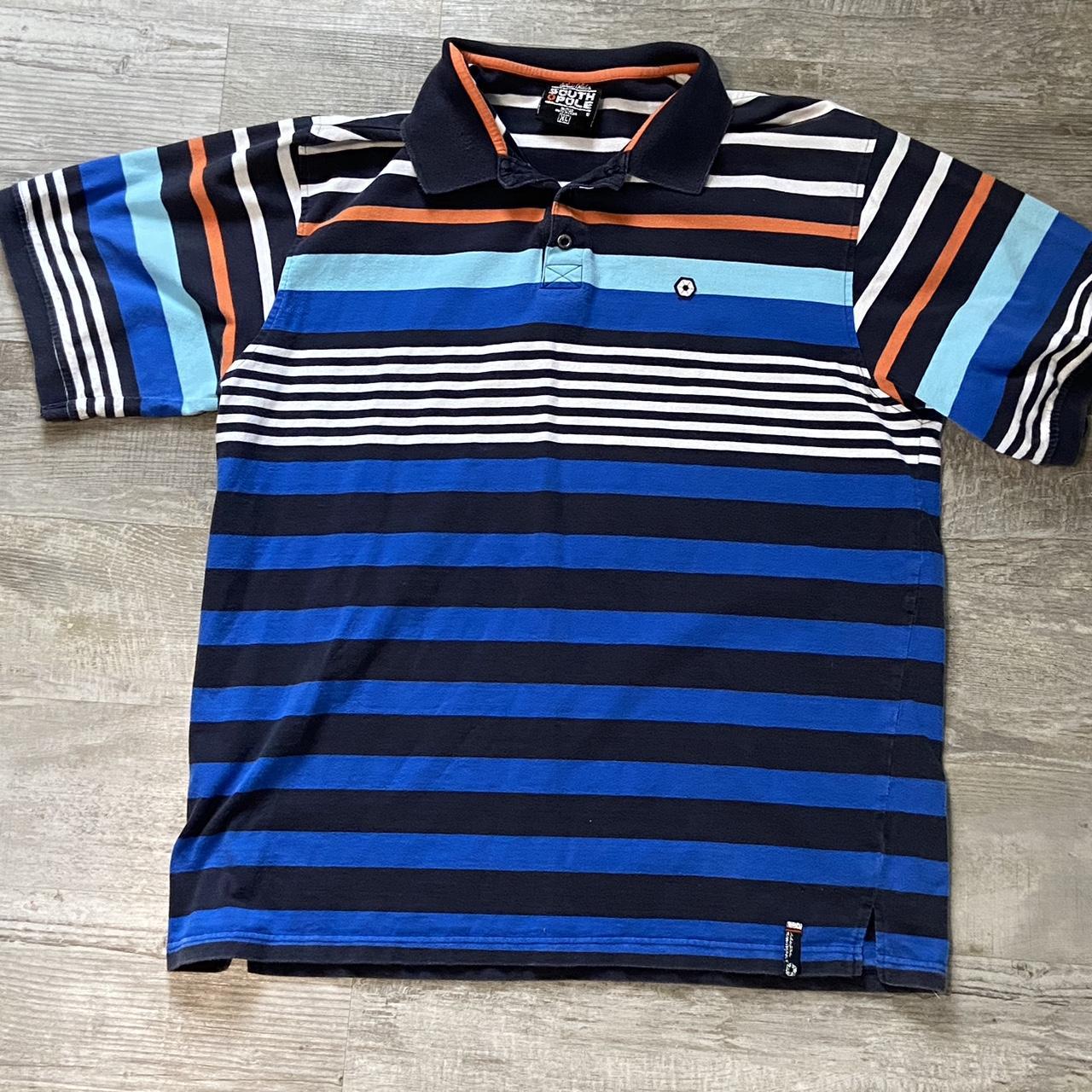 South Pole Striped Polo Shirt Size Xl Send - Depop