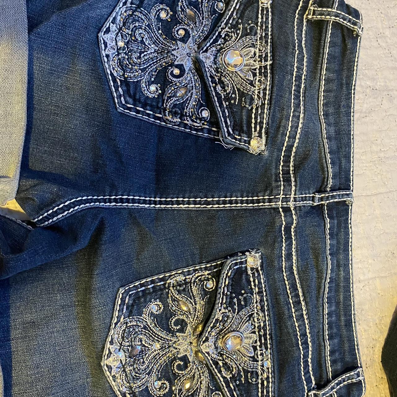 y2k Emo Bling Shorts Size 8 - Depop