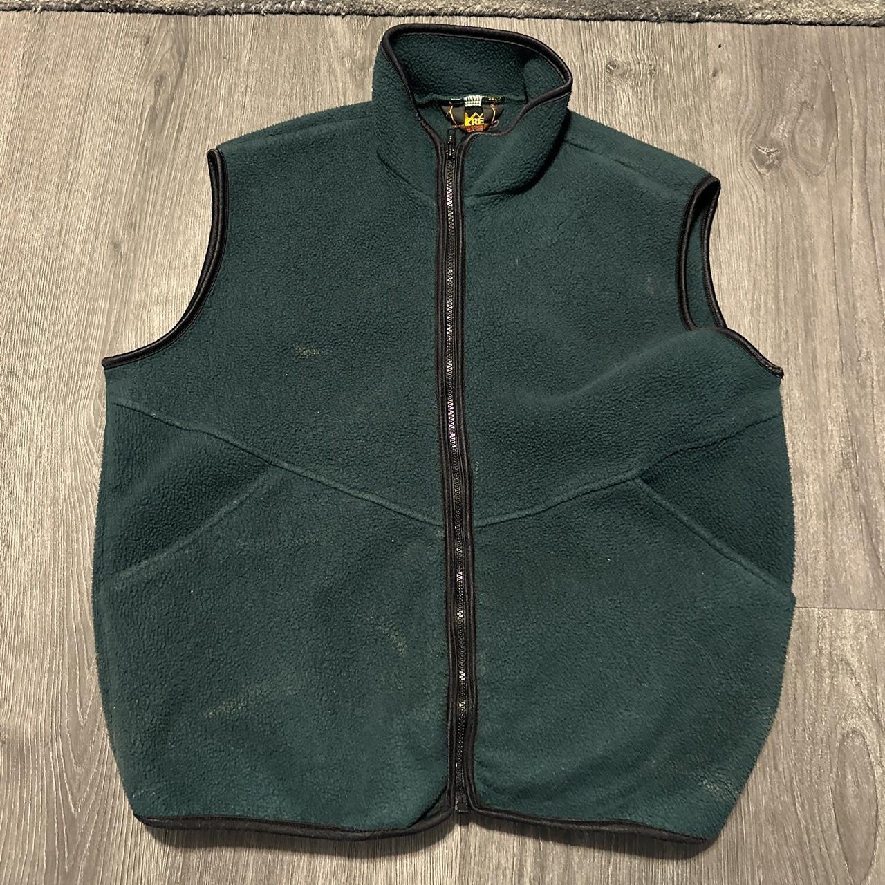 REI green vest in good condition with some paint... - Depop