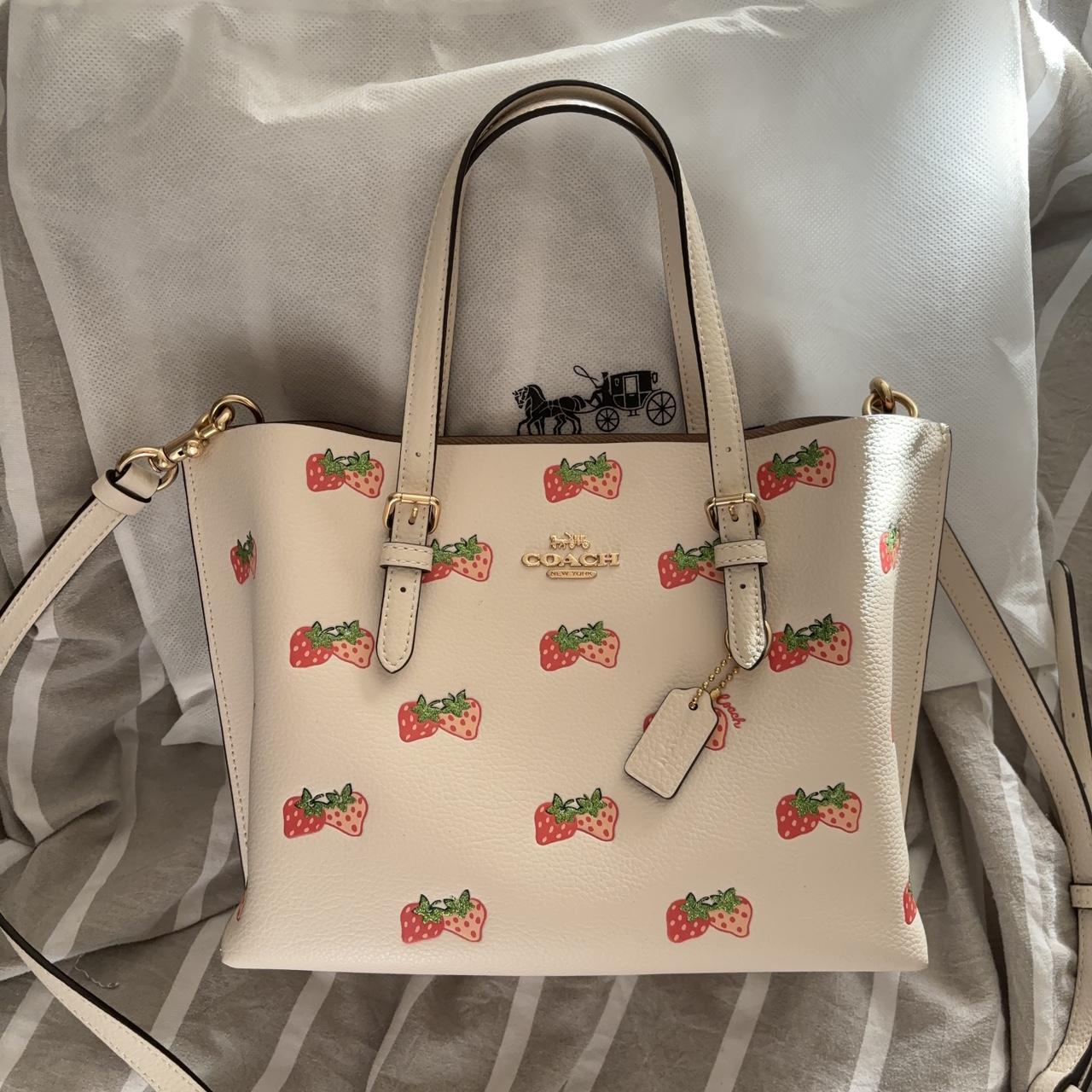 coach mollie tote 25 with strawberry print