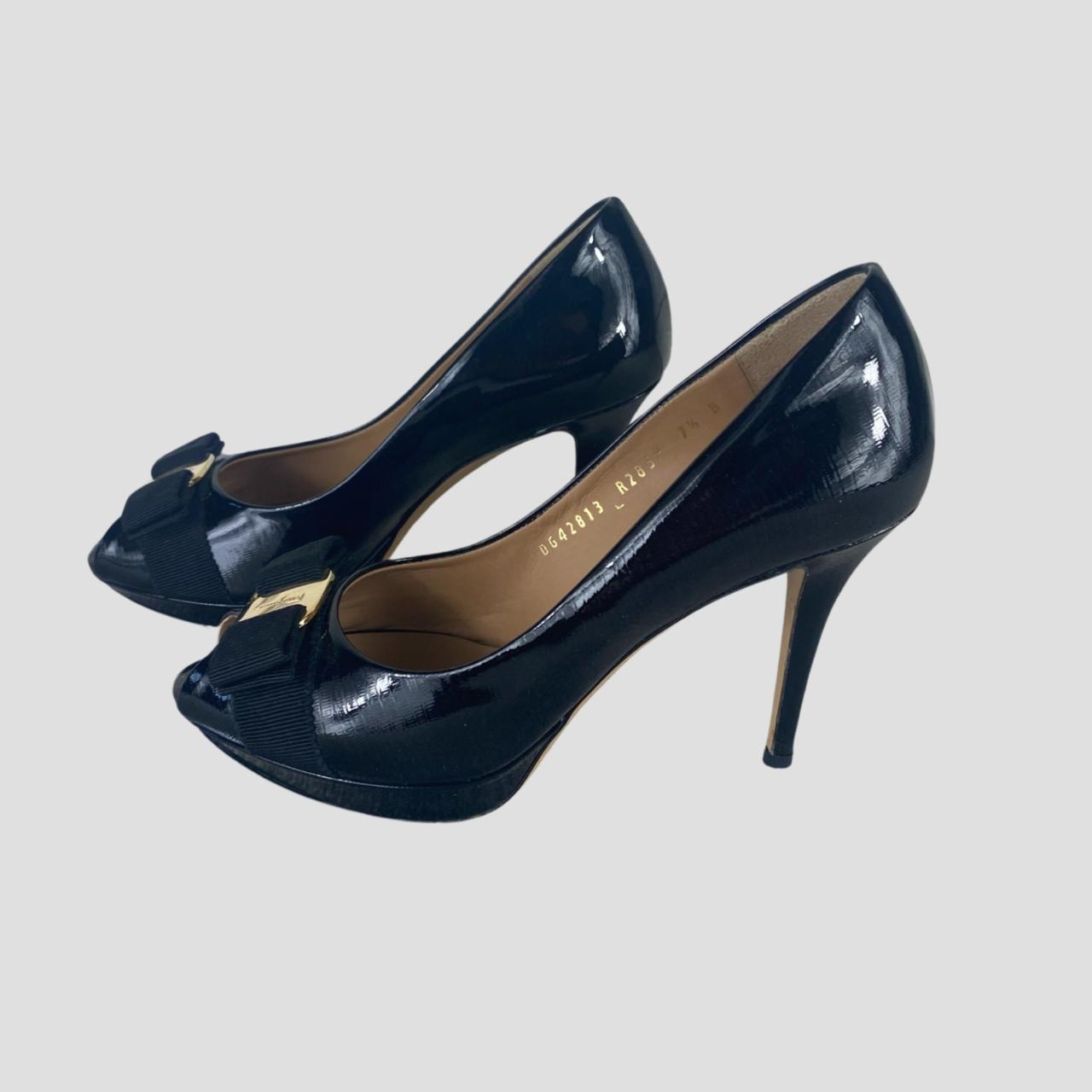 Ferragamo open best sale toe heels