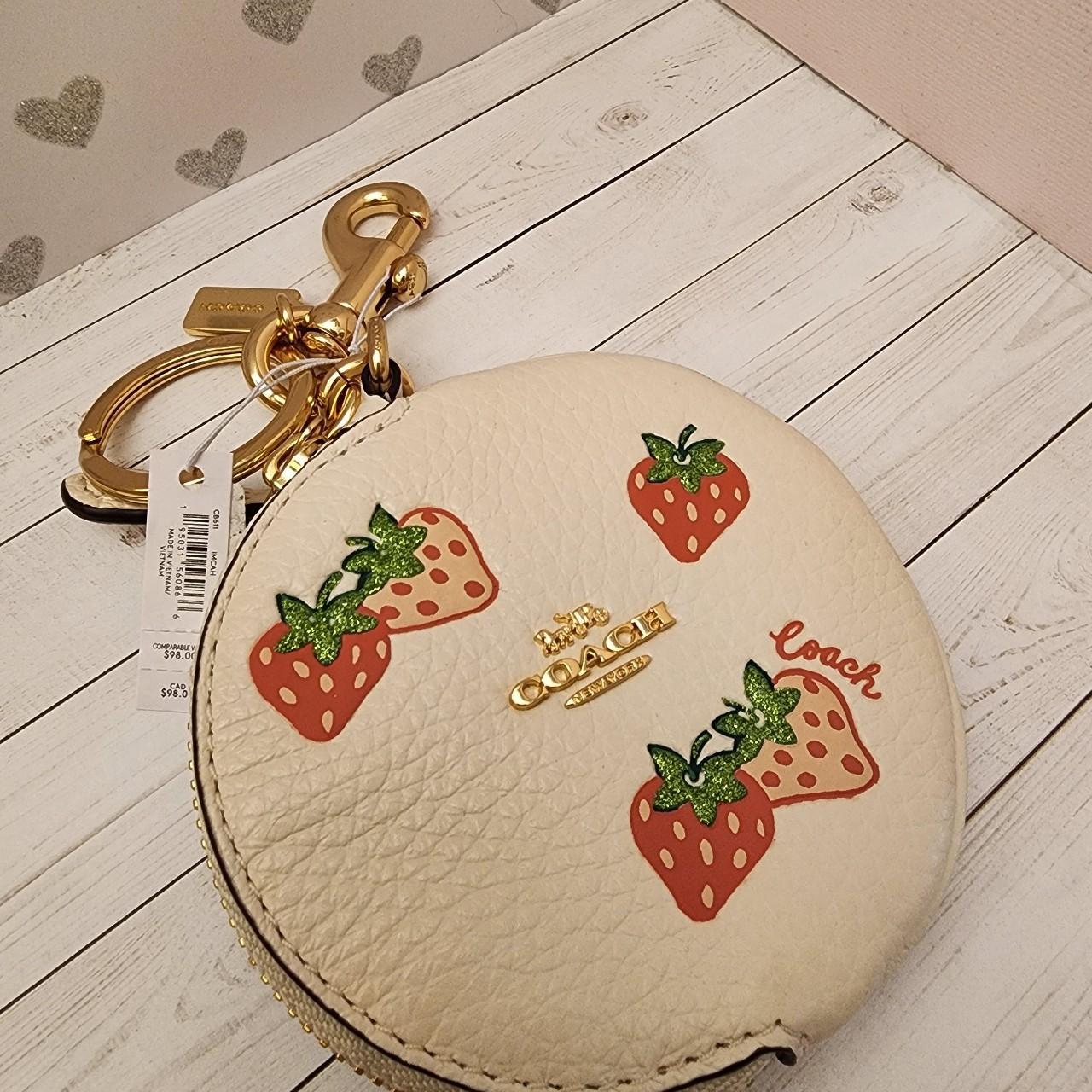 NWT Coach Strawberry Coin Case Bag - Depop